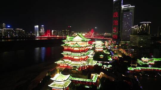 江西南昌城市风光地标建筑航拍