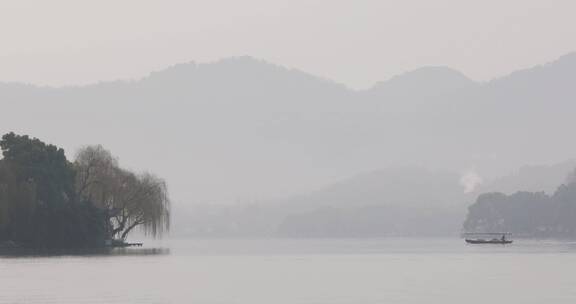 杭州西湖清晨风光空镜