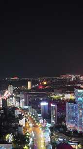 竖版航拍四川泸州夜景泸州蜀泸大道夜景