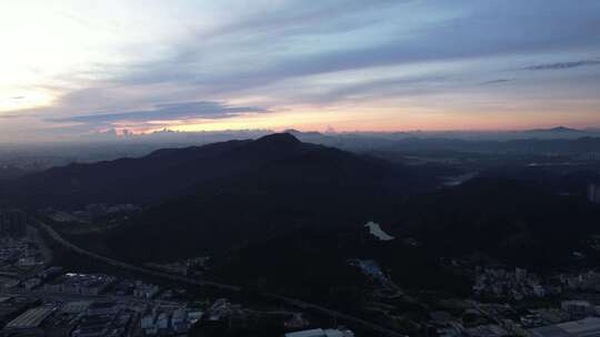 深圳市阳台山日出航拍