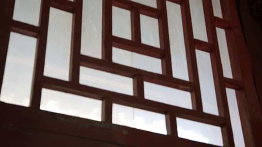 中式古典木窗特写