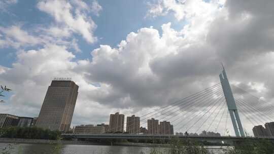 滕州 解放大桥 延时 天空视频素材模板下载