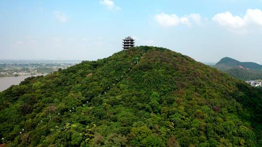 安徽省马鞍山市采石矶景区三台阁航拍