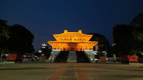 广西柳州文庙孔庙夜景古建筑