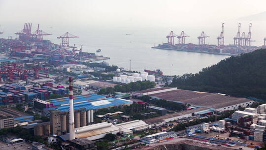 深圳港口的集装箱延时景观