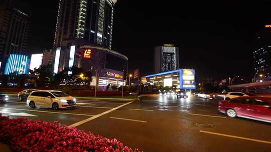 杨浦五角场下沉广场夜景延时