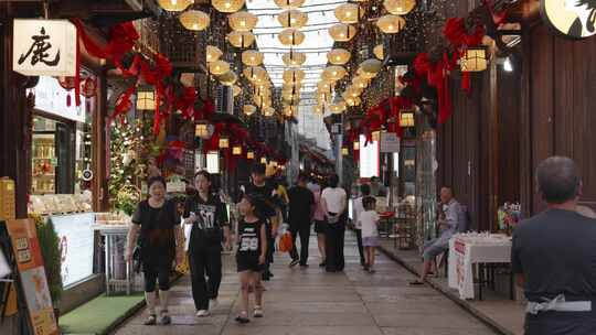 实拍台州路桥十里长街风光1