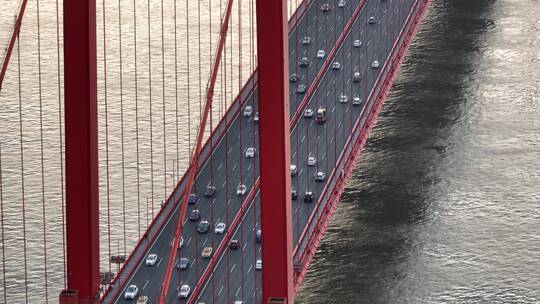 武汉鹦鹉洲长江大桥环绕上摇镜头，2022最新