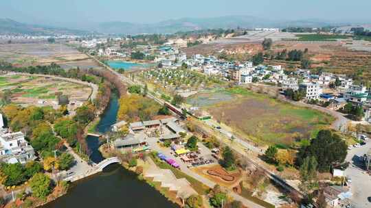 红河建水县临安火车站航拍