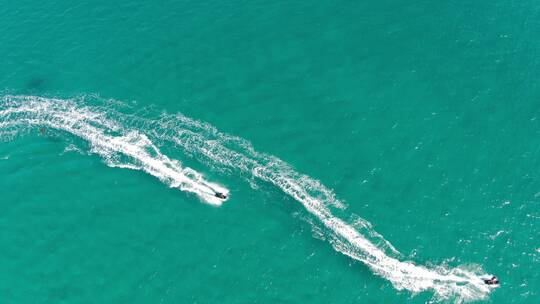 航拍充电冲浪板运动
