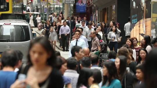 香港拥挤的人流