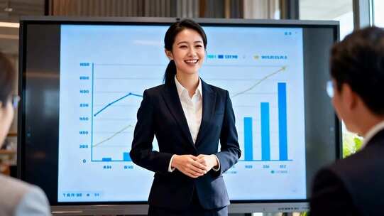 女商人商务汇报场景