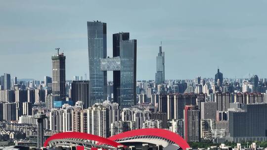 南京城市宣传片CBD楼群建筑航拍