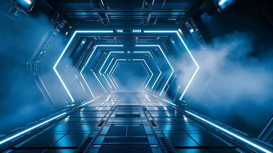 时空穿梭未来科技宇宙之门科幻隧道星际旅行