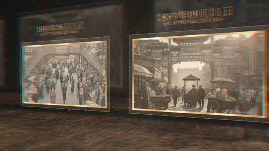 历史事件复古老照片时间线