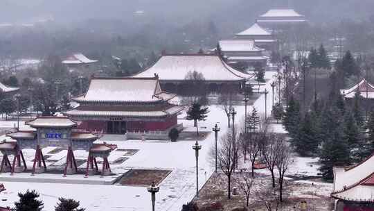 陕西周至县楼观台景区雪景