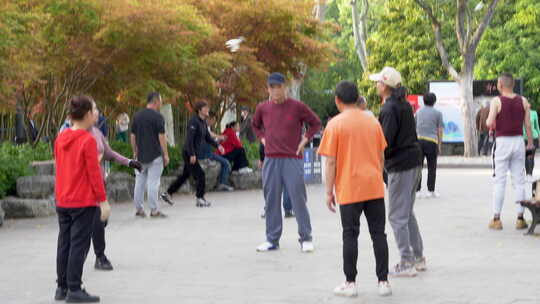 鲁迅公园  市民 公园 踢毽子 羽毛球 锻炼