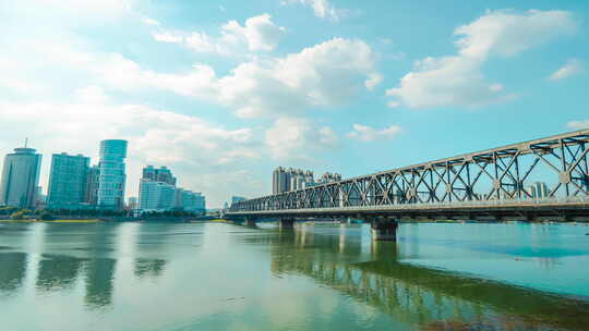 襄阳风光 汉江一桥视频素材模板下载