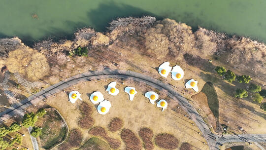 航拍武汉5A级旅游东湖景区湖景绿道视频素材模板下载
