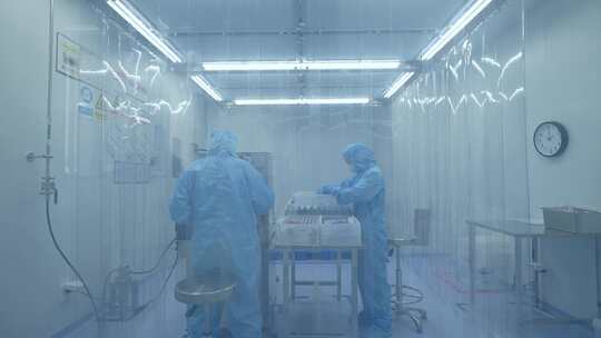 实验室生物无尘车间医疗科技医药4k素材