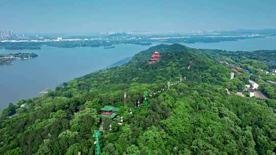 武汉东湖公园风景区自然风光航拍视频