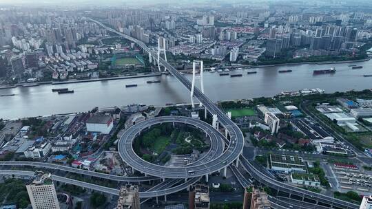 上海桥梁交通南浦大桥日出地标宣传片航拍