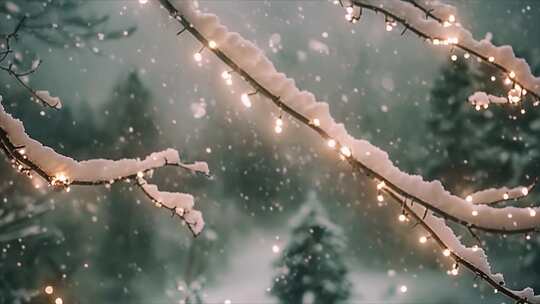 唯美城市雪景下雪天夜晚夜景ai素材原创