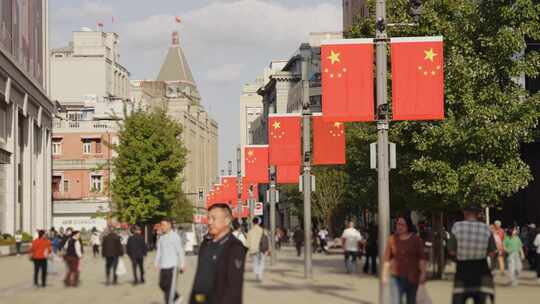 上海外滩南京东路国庆节人流