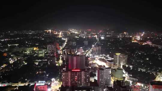 合集航拍广西玉林城市大景夜景灯光交通