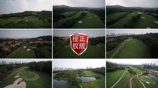 高尔夫球场航拍合集视频素材模板下载