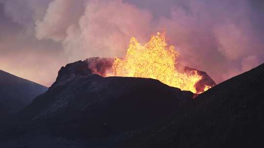 火山，熔岩流，火山，喷发