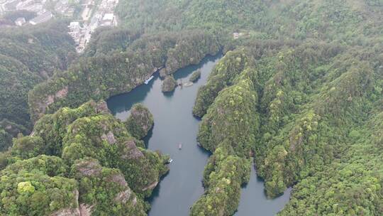 湖南张家界武陵源宝峰湖5A景区航拍