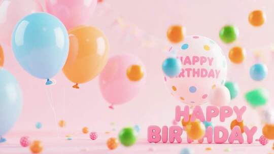 生日主题彩色气球素材