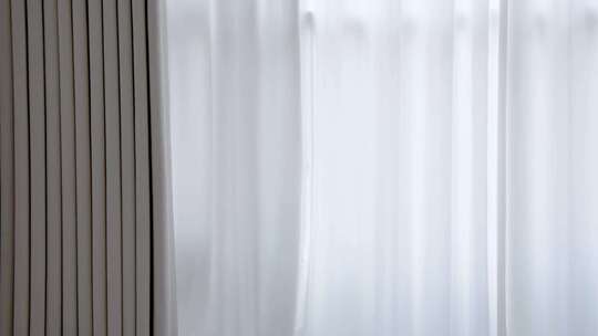 室内窗帘与窗纱特写