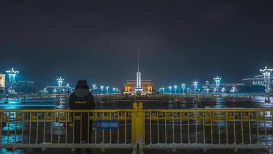 北京天安门广场夜景延时