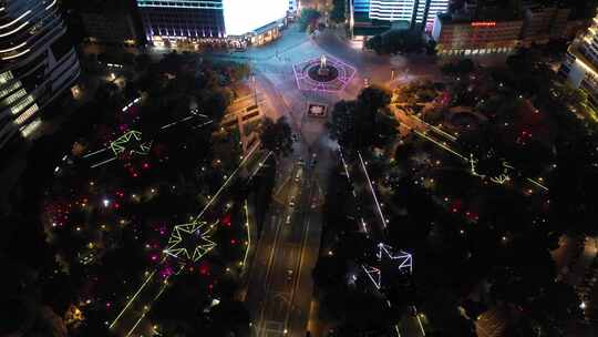 广州海珠广场夜景航拍素材