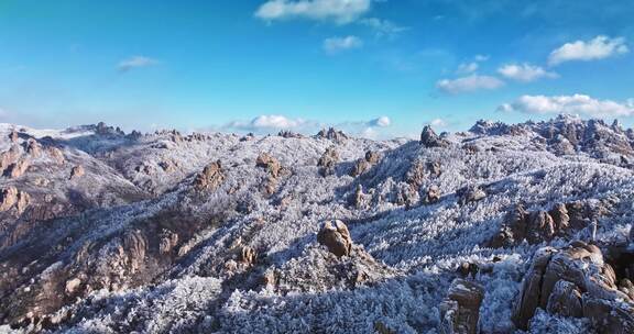 青岛崂山雪景崂山雾凇