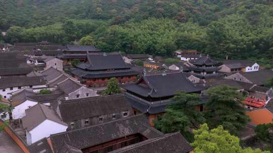 宁波天童寺航拍，寺庙航拍