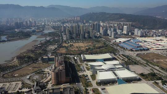 福建宁德市蕉城区城市天际线风光航拍