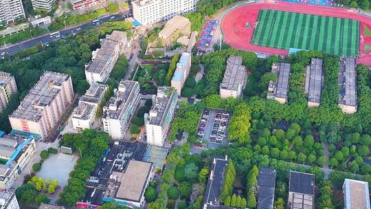 湖南财政经济学院航拍长沙市大学校园风景风