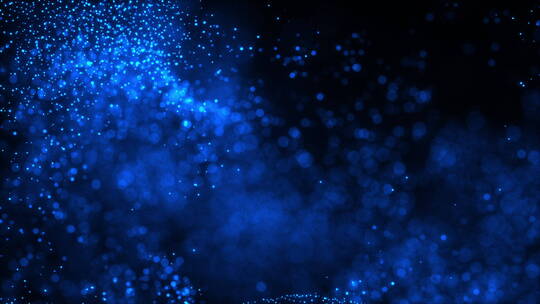 3D渲染抽象蓝色发光粒子大数据信息流动画