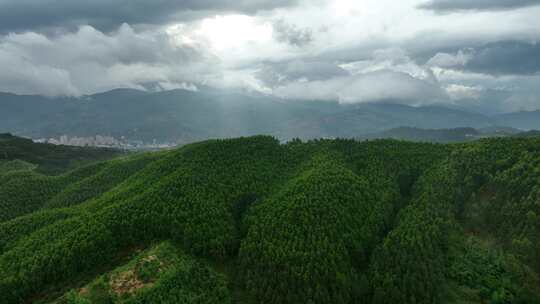 航拍福州闽清云溪漫谷山林云雾风光