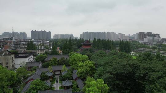 湖北荆州古城东门风景区航拍