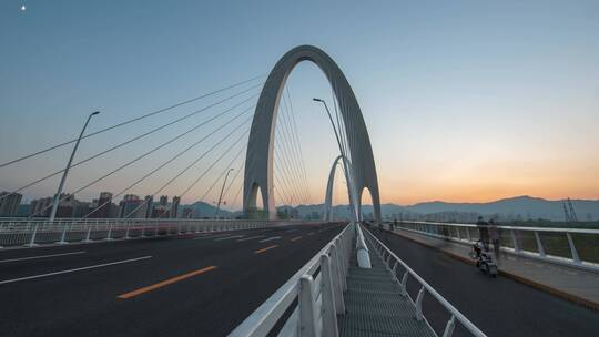 北京石景山新首钢大桥夜景视频素材模板下载