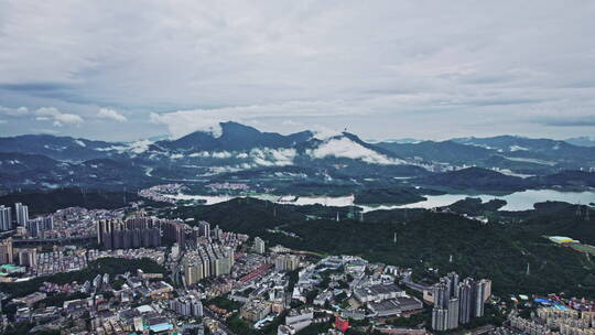 【航拍】深圳龙岗布吉看梧桐山水库雨后云海