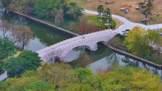 江南水乡小桥流水航拍风景大自然风光美景浙