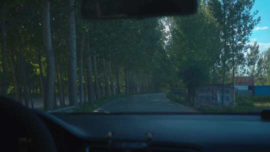 驾驶视角行驶在乡间颠簸的公路小道视频素材模板下载