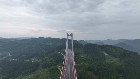 贵州清水河大桥航拍空镜