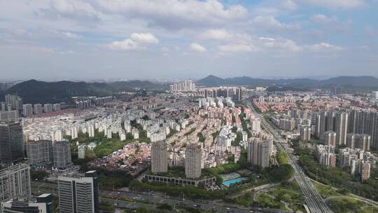 蓝天白云天气城市景观