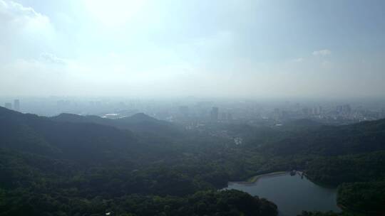 广州蓝天白云白云山森林公园城市视频素材模板下载